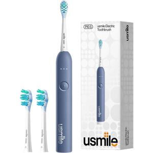 usmile P10S Sonic Electric Toothbrush  3 Modes Deep Clean & Whitening, 180-Day Battery Life, Cushioned Gum-Care Brush Head for Sensitive Teeth, Smart Timer, 2 Brush Heads (Blue)