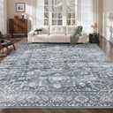 Soalmost 8x10 Area Rugs for Living Room, Washable Bedroom Soft Rug Blue
