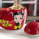 Ebros Gift Novelty Collection Heart Shaped Love Betty Boop Vintage Whimsical Comical Ceramic Cookie Jar Figurine All American Cartoon Collectible Sculpture