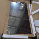 Hasipu Farmhouse Bathroom Mirror, 18"x26" Rustic Wood Framed Wall Mounted Mirror, Brown Vintage Vanity Mirror Barn Door Style Decrative Mirrors