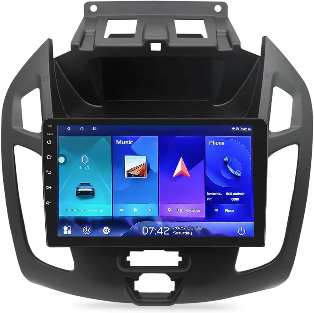 2+64GB Car Radio Stereo Compatible with Ford Transit Connect 2014-2018, 9 Inch Touch Screen Car Radio with CarPlay, GPS FM WiFi Bluetooth Backup Camera