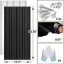 Metal Roof Panels - 12 Pcs Corrugated Pergola Roofing Panels Heavy Duty Waterproof Tin Roofing Materials for Shed Gazebo Patio Garages 50.78x17.7in, Black