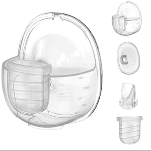 24mm Full S32 Breast Pump Set with 24mm Flange for NCVI NICEGREEN Nuliie Zooawa Sunnaltree Wearable Breast Pump, Duckbill Valve Diaphragm Flange Collector Replacement Parts for S32 Breast Pump