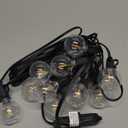 Outdoor String Lights 25 Feet G40 LED Patio Lights, Plug-in, 13 Plastic Edison Bulbs(1 Spare), Waterproof Connectable Hanging Light for Backyard Porch Balcony Party Decor, E12 Base, Black