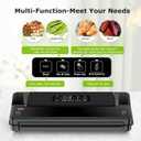 Bonsenkitchen Vacuum Sealer Machine | Compact Food Sealer for Kitchen Storage & Meal Prep | Multiple Modes | External Vacuum System | 5 Bags, Black