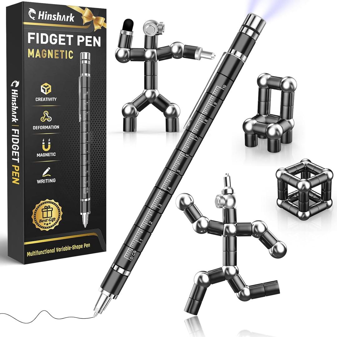 Gifts for Men Fidget Pen, 2026 College Graduation Gift for Him Her Teens, Father Day Gifts from Wife Daughter, Anniversary Birthday Gift for Men Him Husband, Multifunction Pen Cool Stuff Gadgets (Black)