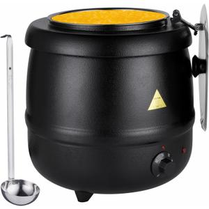 Food Soup Kettle Warmer with Ladle Countertop Cheese Warmer Catering Soup Warmer Commercial for Buffet Food Warmer Party