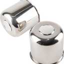 2Pcs 5.15" Push Through Wheel Center Caps Stainless Trailer Hub Cap for Truck SUV RV Wheel Rim (Fit 5.15" Bore 4.95" H Chrome)