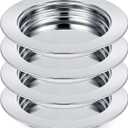 Zhehao 4 Pcs Communion Plates for Church Communion Bread Tray Plate Church Supplies Set Polished Stainless Steel Tray (Silver)