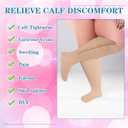 Hillban 2 Pair 15 - 25 Mmhg Wide Plus Size Calf Zipper Compression Socks for Women Men, Beige L-XL