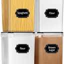 PRAKI Large Airtight Food Storage Containers 5.2L / 195oz, BPA Free, 4pcs Pantry Kitchen Organizers and Storage for Flour, Sugar, Baking Supplies, Plastic Flour Container with 20 Labels & Maker