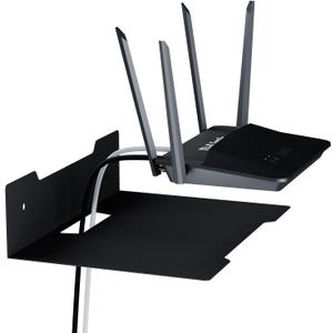 Floating Metal Wall Mount Shelf,Shelf for Projector,TV Cable Box,Router,Speaker,Sound Bar,Camera,Gaming,Decor Display (1, Medium), 9.06" x 6.69"