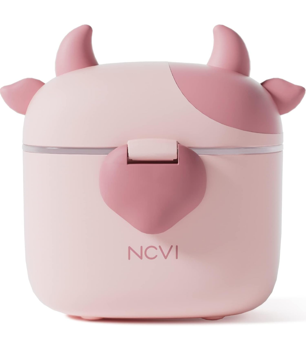 NCVI Baby Formula Dispenser On The Go, Formula Container To Go, Formula Holder for Travel, Outdoor Picnic with Baby Infant, Portable Container for Milk Powder, Snacks, Candy, Fruits (Pink)