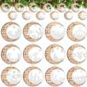 24 Pcs Christmas Nativity Ornaments Jesse Wooden Music Manger Scene Nativity Holy Family Tree Ornaments Religious Catholic Gifts The Birth of Jesus Story Decor for Christmas Tree Decor