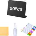 20PCS Tabletop Chalkboard Labels, Mini Chalkboard Signs for Food, Food Labels for Party Buffet, Easy to Write and Wipe Out, Reusable and Reserved Table Cents for Weddings, Birthday, Bakery and Retail