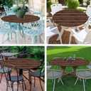 Natural Wood Texture Polyester Round Tablecloth Fitted,Dark Brown Wood Grain Tablecloth Tablecloths, Washable for Kitchen Dining Outdoor Party Picnic Wedding Banquet 46"-56"