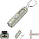 S15Pro 7075 Aluminum Alloy Keychain Flashlight Rechargeable, 750 Lumen EDC Pocket Flashlight, Mini Flashlight with Side Light 5 Modes+365nmUV for Detection Banknotes, Camping, Emergencies