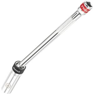 BILITOOLS 5/8" Magnetic Spark Plug Socket, 3/8" Drive x 10" Long Swivel Thin Wall 6-Point Socket, CR-V Steel Spark Plug Removal Tool