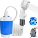 Portable Shower for Camping, Rechargeable Portable Camping Shower Pump with USB-C, Camp Shower with 3 Spray Modes, Outdoor Shower Kit for Camping, RV, Travel, Pet Bath, Watering Plants (+ Mesh Bag)