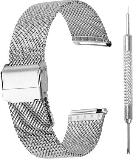 Stainless Steel Mesh Watch Band for Men Women,Quick Release Mesh Watch Straps