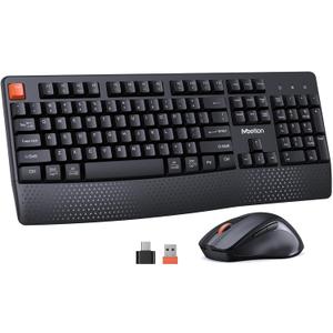 MEETION New Wireless Keyboard and Mouse, Computer Keyboard Mouse Combo, 3 DPI Adjustable Mouse Full-Sized Cordless Keyboard, for PC/Computer/Laptop/Windows/Mac, Black New 2025