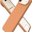 ORNARTO for iPhone Air Case 6.5", Slim Liquid Silicone 3 Layers Soft Gel Rubber Shockproof Protective Cover with Anti-Scratch Microfiber Lining-Faded Orange