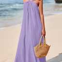 PRETTYGARDEN Women Sleeveless Casual Flowy Maxi Dress | Soft Lightweight Fabric, Strappy Loose Fit, Thick Shoulder Strap with Pockets, Beach Vacation Dresses, Trendy Summer Clothes (Purple, M)