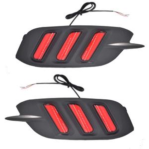 labwork Red Rear Bumper Brake Light Bumper Reflector Lamps Replacement for Civic 2016-2020 Function as Tail Brake and Rear Fog Lights