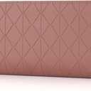 Womens Wallet PU Soft Leather Clutch Wallets For Women Bi-fold Credit Card Holder ID Window Coin and Cash Organizers Long Ladies Wallet With Large Capicity Zipper Pocket, Dark Pink