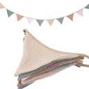 Pennant Banner Bunting Flags Multicolor, Garland Triangle Banners Fabric for Boho Shower Wedding Party Decorations Nursery Playroom Decor(Pastel) (1PCS)