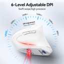 TECKNET Ergonomic Mouse, Wireless Bluetooth Vertical Mouse, 4800 DPI Optical Tracking, 6 Adjustable DPI, Quiet Clicks, 2.4GHz with USB A Receiver, 12 Months Battery, 6 Buttons, Wide Compatibility