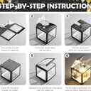 Graduation Party Decoration Class of 2025, 86PCS Black & Gold Graduation Party Supplies High School College Grad Balloon Boxes with Letter, Foil Curtains, LED String Light, Balloon Garland Kit