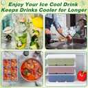 Honeydak 6 Pcs Silicone Square Ice Cube Tray Large Ice Cube Trays for Cocktails with Lid for Whiskey Coffee Drinks