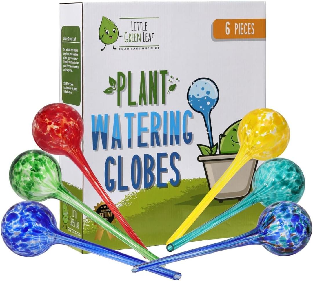 Automatic Plant Watering Globes Self Watering Planter Inserts (Set of 6) | Hands Free Multicolor Glass Bulbs | Planter Spikes to Support Indoor & Outdoor Plant Health (350ml)