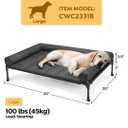 Veehoo Cooling Elevated Dog Bed Add Removable Waterproof Bolster Cushion Mat, Raised Pet Cot with Breathable Teslin Mesh, No-Slip Feet, Dog Couch Bed for Indoor Outdoor, 42x30inches, Black, CWC2331B