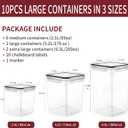 PRAKI Large Airtight Food Storage Containers with Lids, 10PCS Plastic Cereal Storage Containers, Kitchen & Pantry Organizers and Storage for Sugar, Flour, Baking Supplies with Lables & Mark