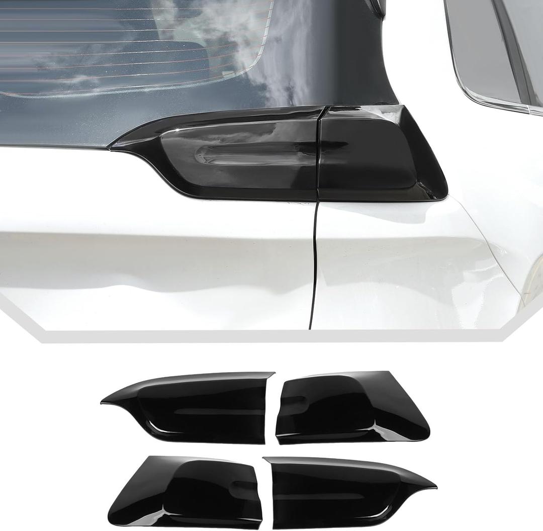 JeCar Smoked Tail Light Cover Trim Guards for 2014-2017 Jeep Cherokee 4pcs