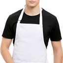 White Chef Hat And Apron For Men Women Adults Set, Chef Costume ,White Apron With Pockets For Cooking, Chef Outfit