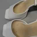 Modatope Platform Heels for Women Platform Sandals Womens Chunky Heel Open Toe Pumps Ankle Strap Womens Wedding Party Pumps Shoes (11, White)