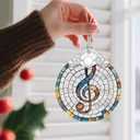 Musical Note Ornament, Stained Glass Christmas Decorations, Christmas Ornaments for Tree, Holiday Ornament, Gifts for Musical Lovers, Holiday Party Gifts, Gift Ideas & Xmas Gift