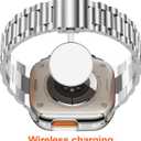 iiteeology Compatible with Apple Watch Band Ultra 3 Ultra 2 Ultra, Upgraded Stainless Steel Band with iWatch Screen Protector Case for Men Silver/Silver