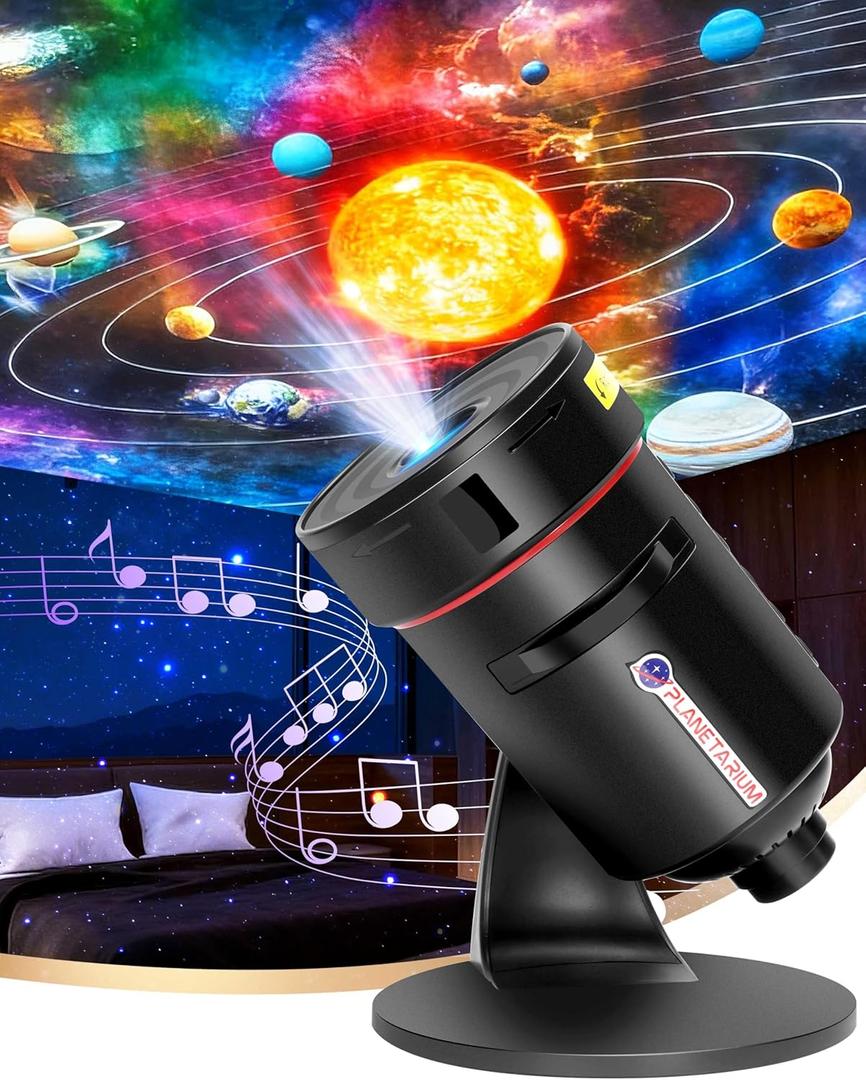Galaxy Projector for Bedroom, Home Planetarium Astral Light Projector with Solar System & Constellation, Space Ceiling Starry Sky Night Light Projector with White Noise for Kids Adult Christmas Gift