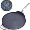 Blue Diamond Hybrid Nonstick Stainless Steel 12" Griddle Pan, XL Skillet, PFAS-Free Ceramic Diamond Bond Searing, Pancakes & Omelets, Dishwasher Safe, Stay-Cool Handle, Induction Ready, All Cooktops