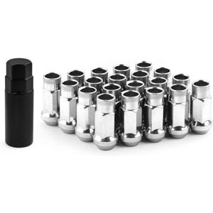 Muge Racing M12x1.25 Bulge Acorn Open End Wheel Nuts - 20 PCS, Silver Set with 1 Lug Nut Key for Toyota, Honda, Ford, Chevrolet, Mitsubishi, Mazda, KIA, Hyundai, Buick (Sliver) Muge Racing M12x1.25 Bulge Acorn Open End Wheel Nuts - 20 PCS, Silver Set with 1 Lug Nut Key for Toyota, Honda, Ford, Chevrolet, Mitsubishi, Mazda, KIA, Hyundai, Buick (Sliver)