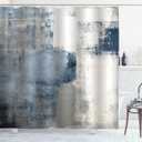 Blue and Grey Shower Curtain Abstract Painting Modern Shower Curtains for Bathroom Waterproof Polyester Fabric Bathroom Curtain 72 x 72 Inch with 12 Plastic Hooks