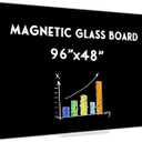 Black Dry Erase Board, 8' x 4' Magnetic Glass Whiteboard for Wall,96" x 48" Large Black Glass Magnetic Board with 1 Marker Tray and 10 Magnets for Office, Home, Classroom