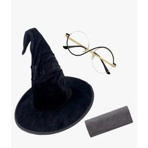 Elphaba Glasses Witch Hat Cosplay Costume Accessories Movie Halloween Carnival Party Props Set