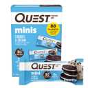 Quest Nutrition Mini Cookies & Cream Protein Bars, 8g Protein, 1g Sugar, 2g Net Carbs, Gluten Free, Count of 14 , BB: 10/17/2025