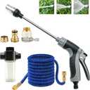 Aquoxis Pressure Washer Gun, High Pressure Jet Hose Nozzle, 3 Spray Modes Handheld Pressure Washer Nozzle for 3/4" Garden Hose, Watering Sprayer for Cleaning Yard Patio Car Pets, Easy to Install (B)