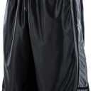Mens Gym Training Basketball Shorts with Zippered Pockets (Black, XXXL)